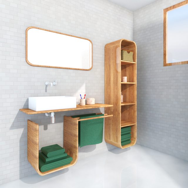 Impression bathroom set of 3 Rinse & Fold, angle